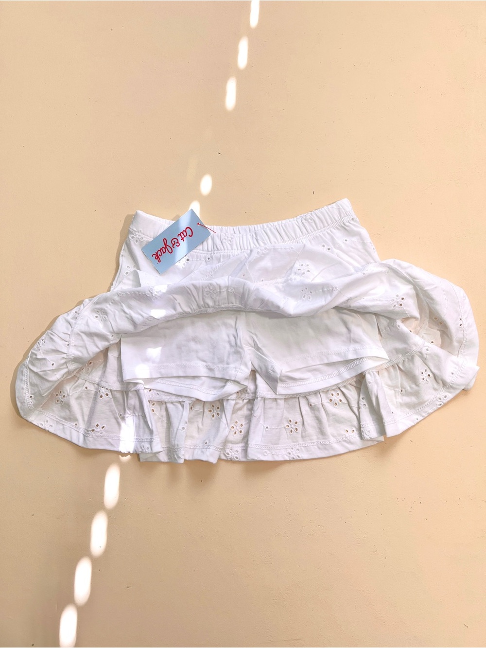 Cat & Jack White Eyelet Tiered Skort Girls Size S (6/7) NWT - Picture 3 of 5